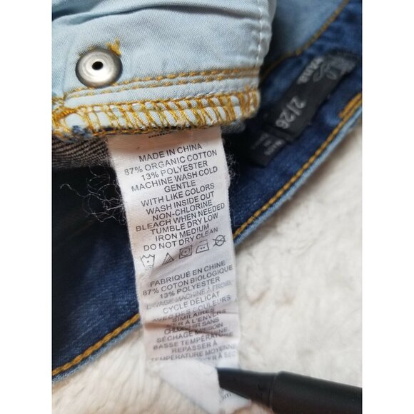 Prana Womens Straight Fly Zip Jeans 5-Pockets Low-Rise Washed Denim 2/26 Blue - Picture 4 of 7